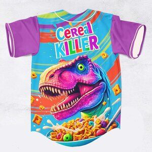 Excision Toast Crunch Cereal Killer T-Rex Baseball Jersey